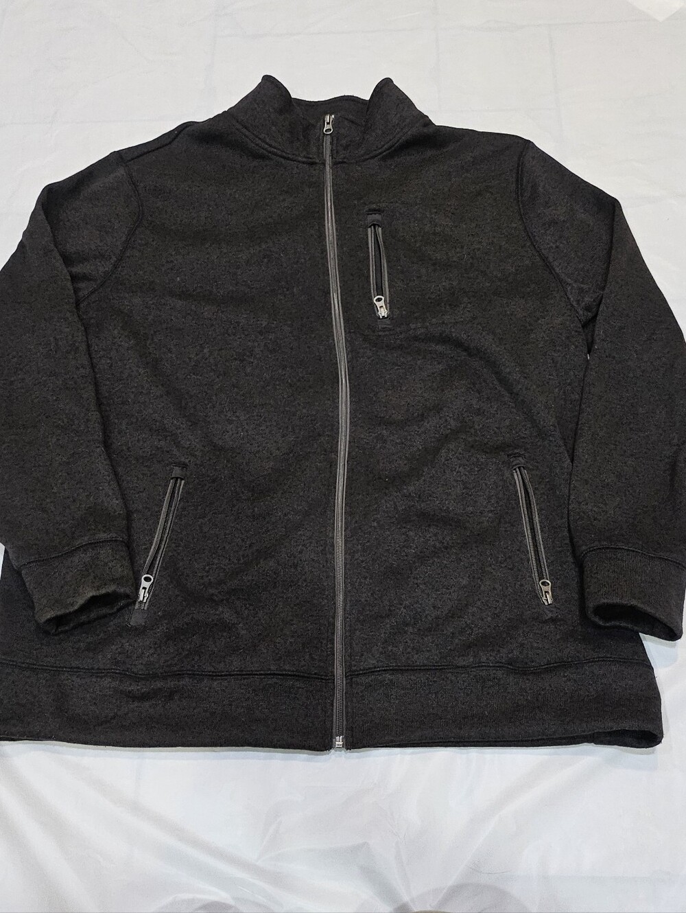 Sonoma Men's Full Zip Sweater Fleece Jacket Charcoal 2XB